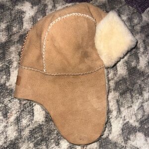 UGG Tan Shearling Aviator Hat
